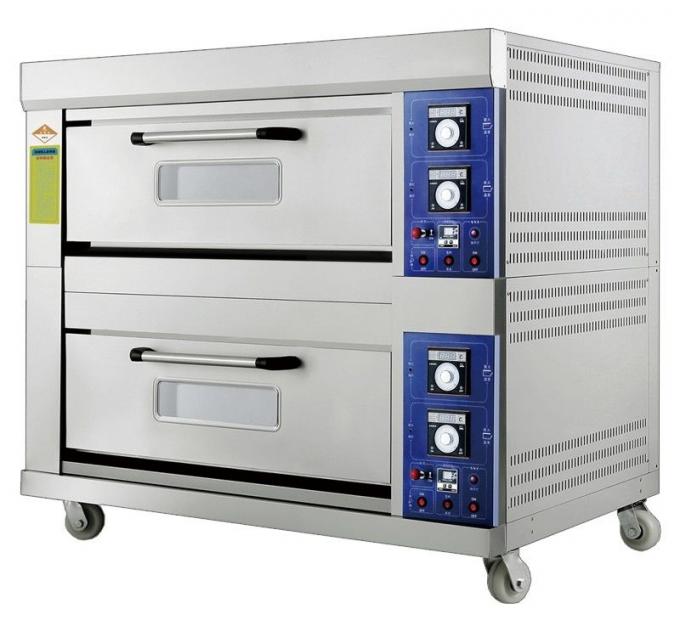 Lò nướng nhiều lớp bằng khí nén với điều khiển thời gian và phạm vi nhiệt độ có thể điều chỉnh 20 ~ 400 ° C Công suất 2 Decks 4 Khay