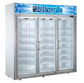 Hiển thị siêu thị dọc tủ lạnh, ba cửa kính thương mại tủ lạnh tủ đông