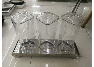3-Holder Stainless Steel Stand for Square PC Juice Bottle, Restaurant Buffet Supplies