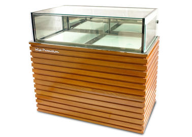 Gỗ / Thép không gỉ Cơ sở Glass Bánh Tủ lạnh Showcase / Pastry Tủ trưng bày