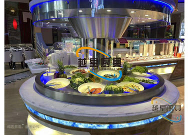 Blue Led Display Restaurant Nhà hàng buffet / Bàn phục vụ buffet thương mại