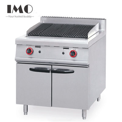 2025 Thiết bị nhà bếp nhà hàng cho ăn uống cao cấp Thép không gỉ Gas Lava Rock Grill With Cabinet